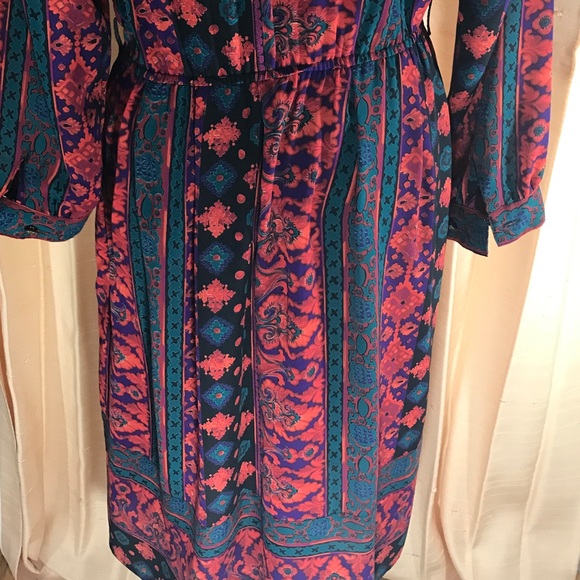 Vintage print dress sz 8-10 - Picture 5 of 6
